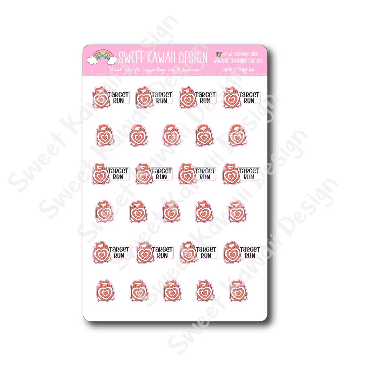 Kawaii Target Run Stickers