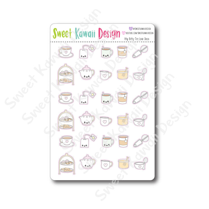 Kawaii Tea Love Deco Stickers