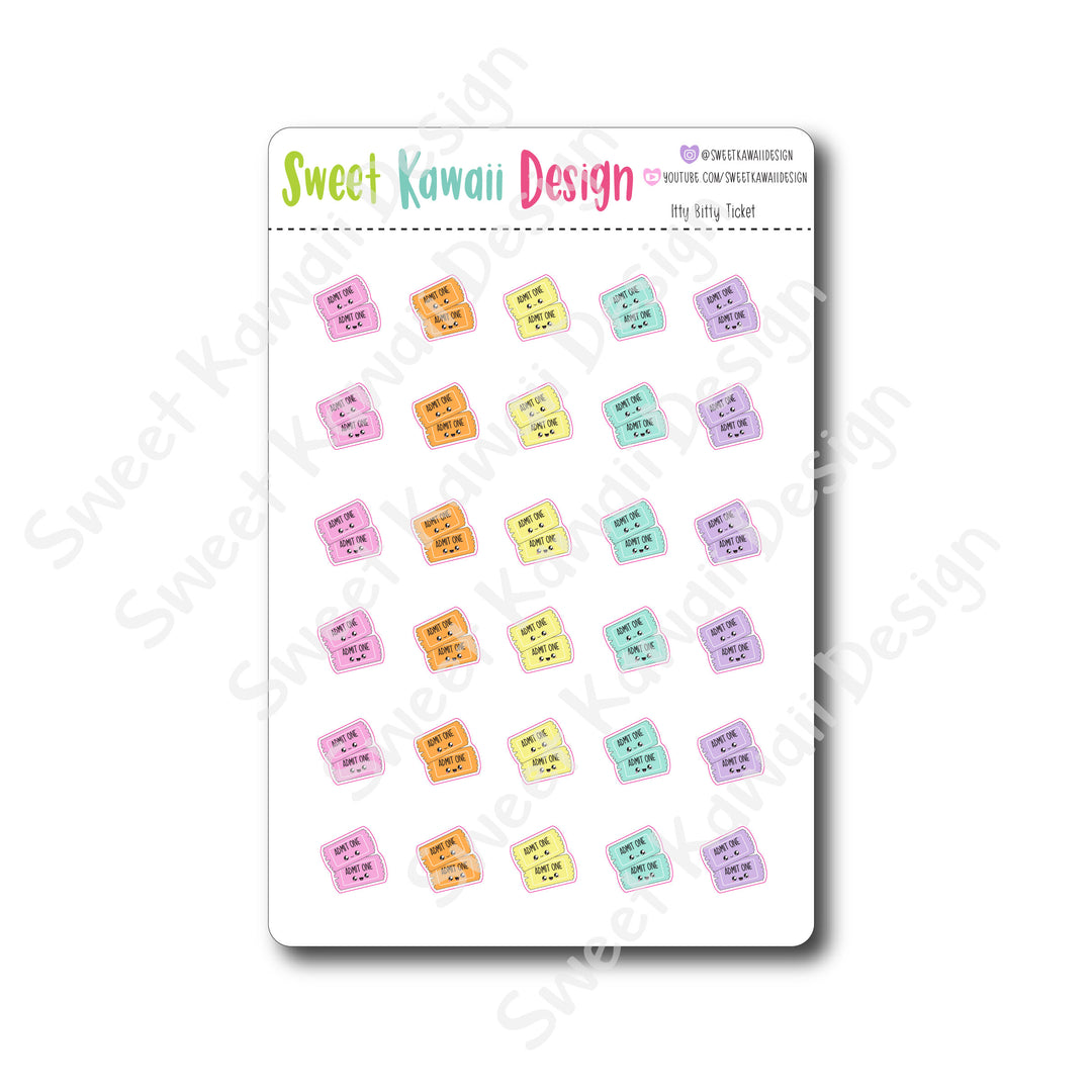 Kawaii Ticket Stickers