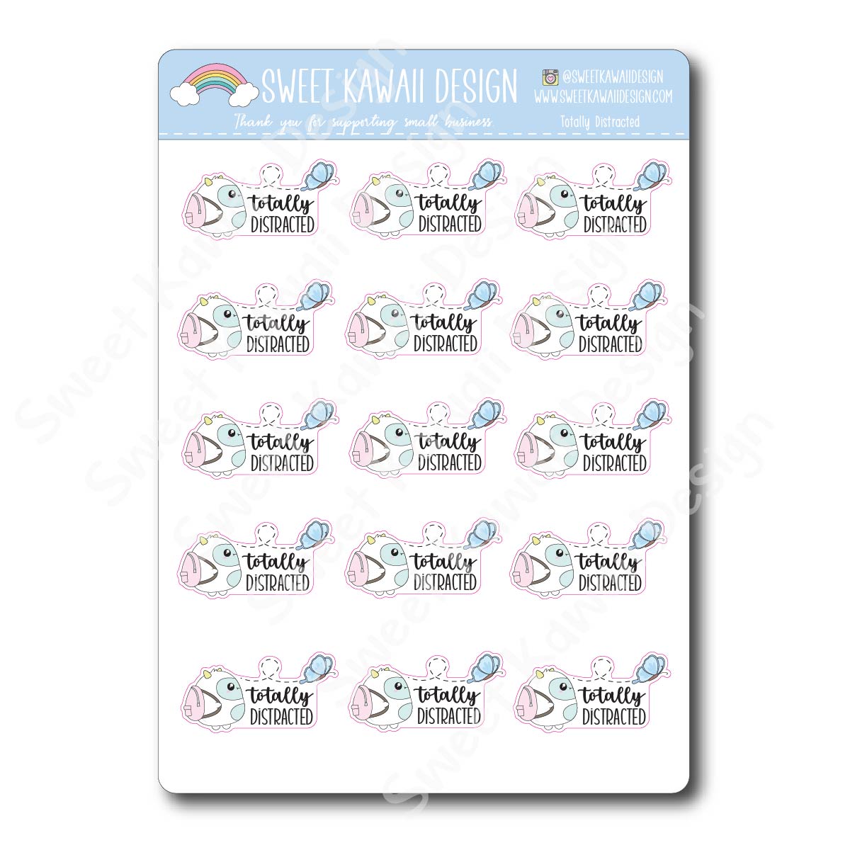 Kawaii Totally Distracted Stickers