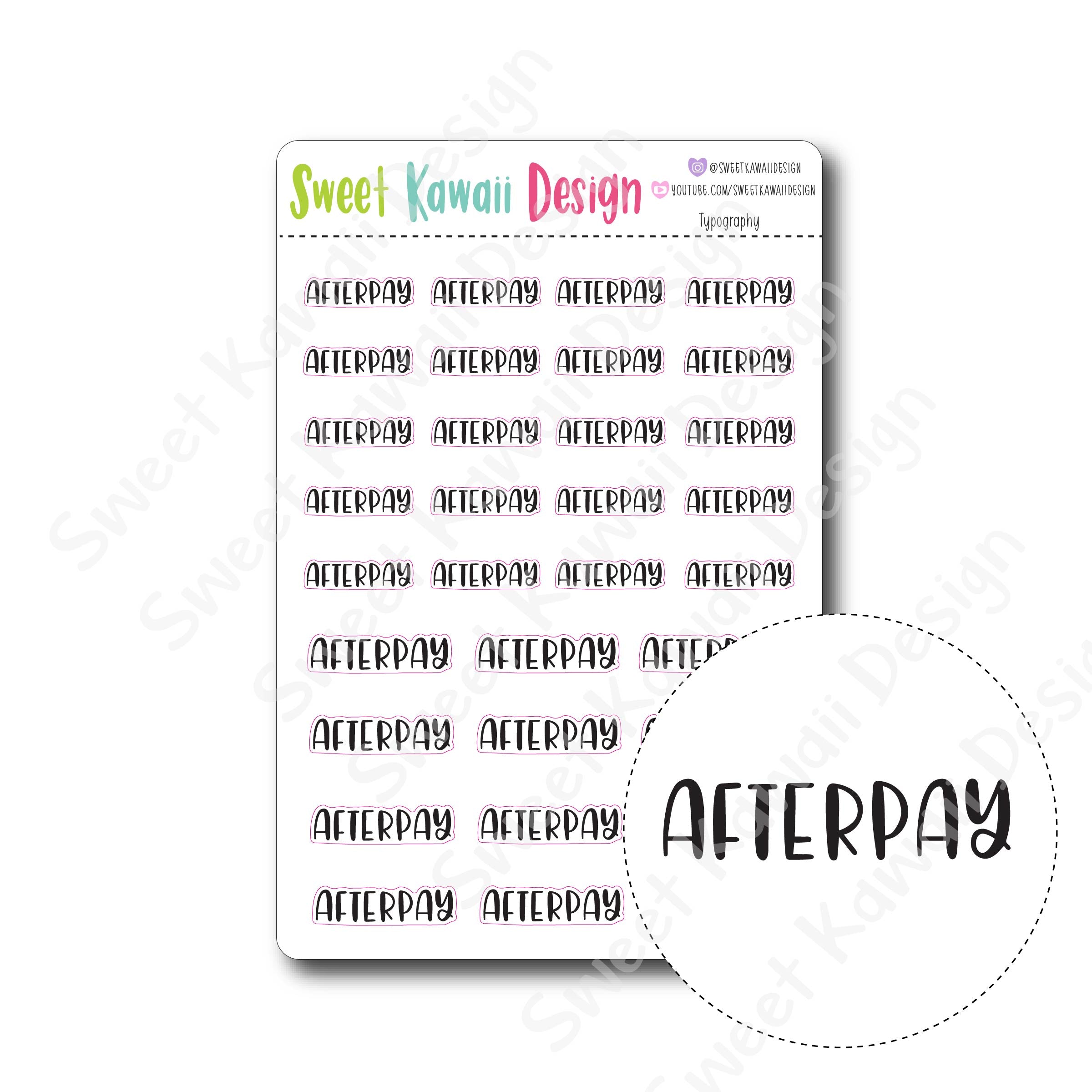 Typography Stickers - Afterpay