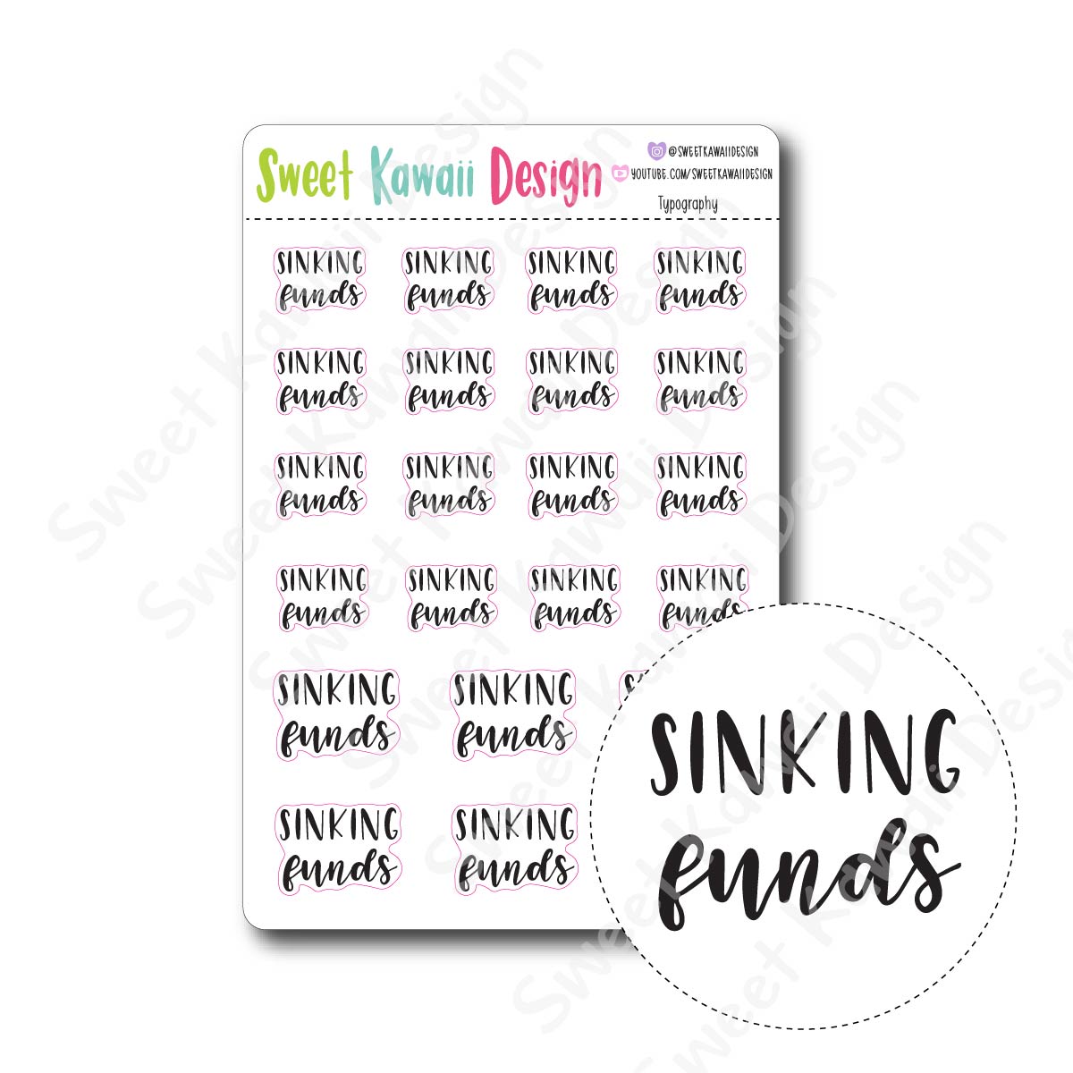 Typography Stickers - Sinking Funds