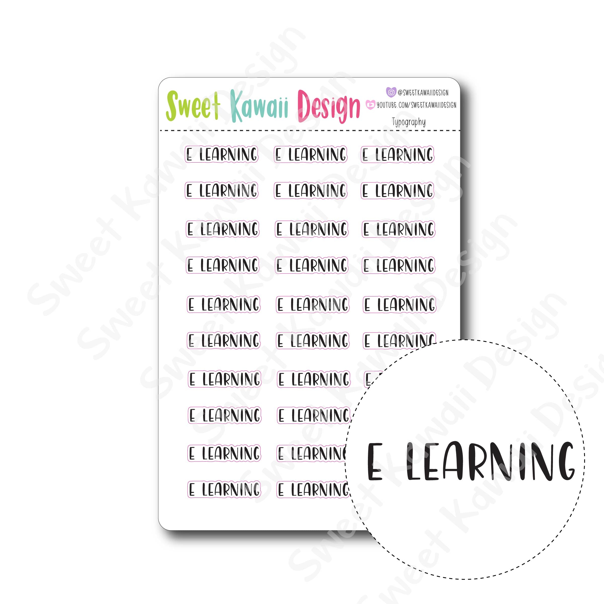 Typography Stickers - E Learning