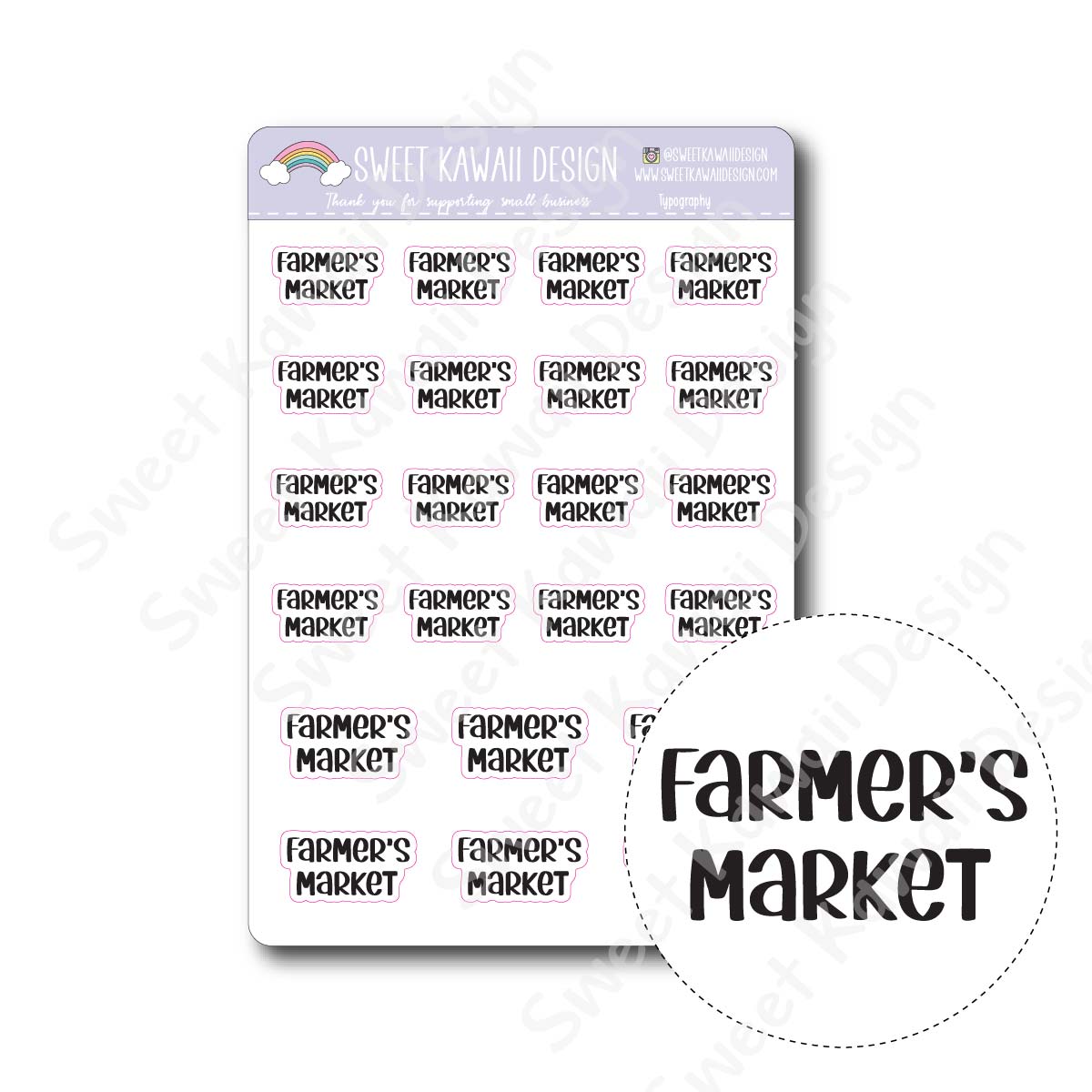 Typography Stickers - Farmer's Market