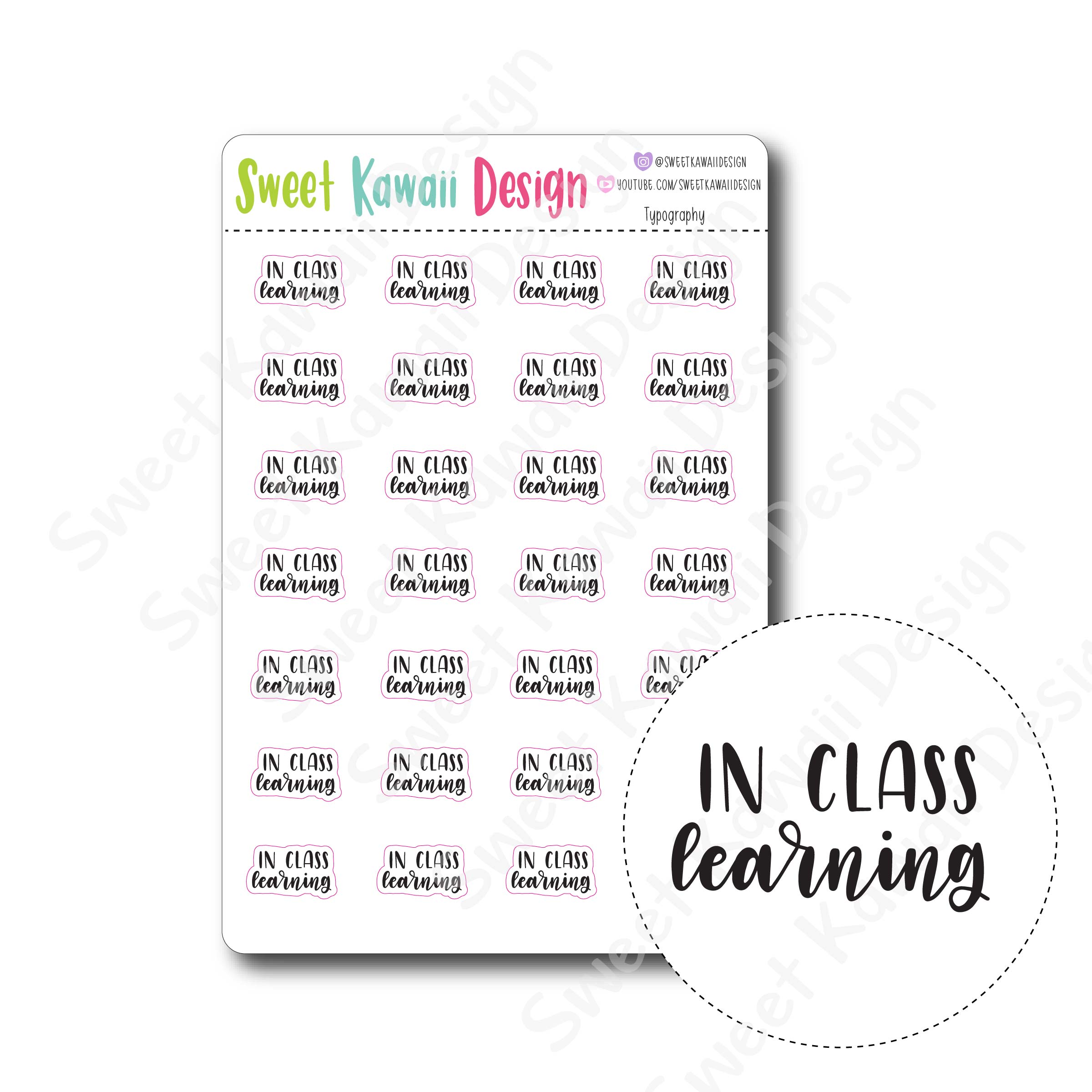 Typography Stickers - In Class Learning