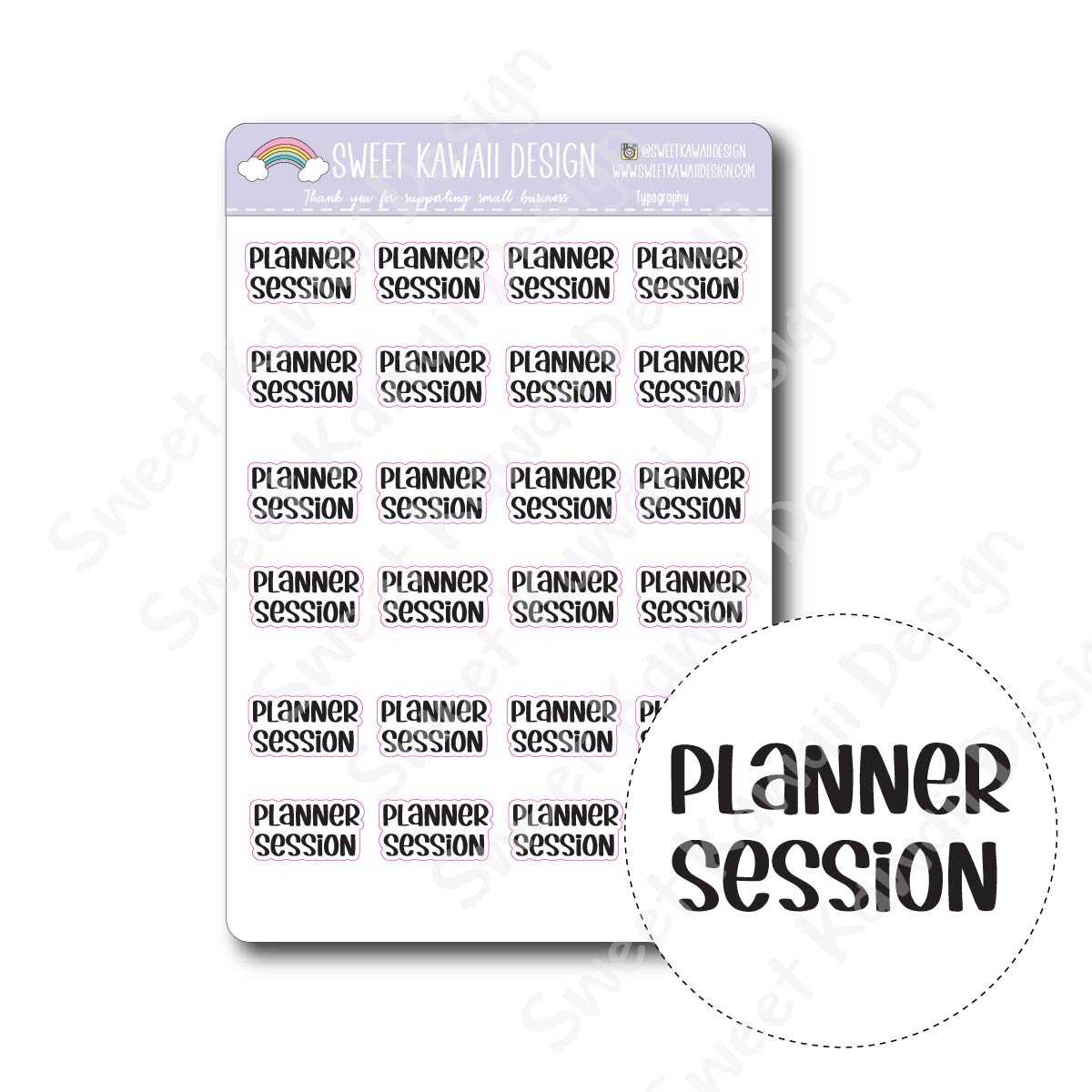 Typography Stickers - Planner Session