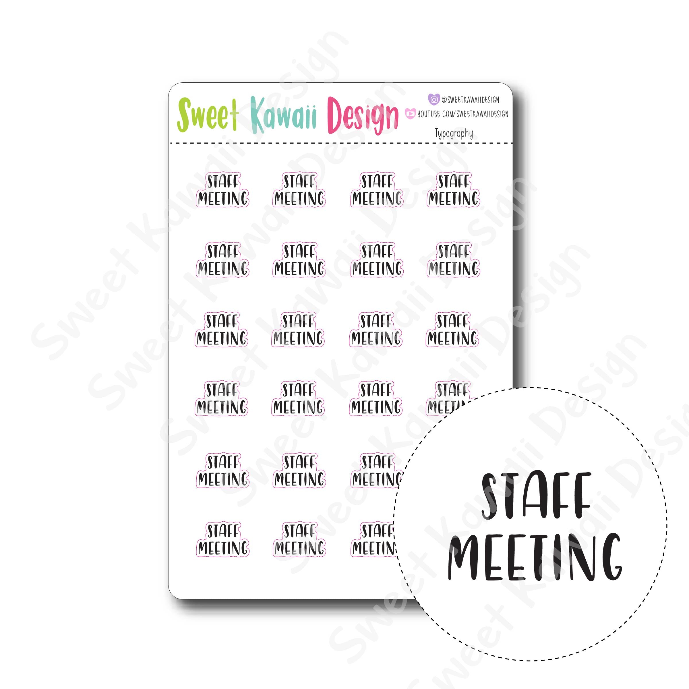 Typography Stickers - Staff Meeting