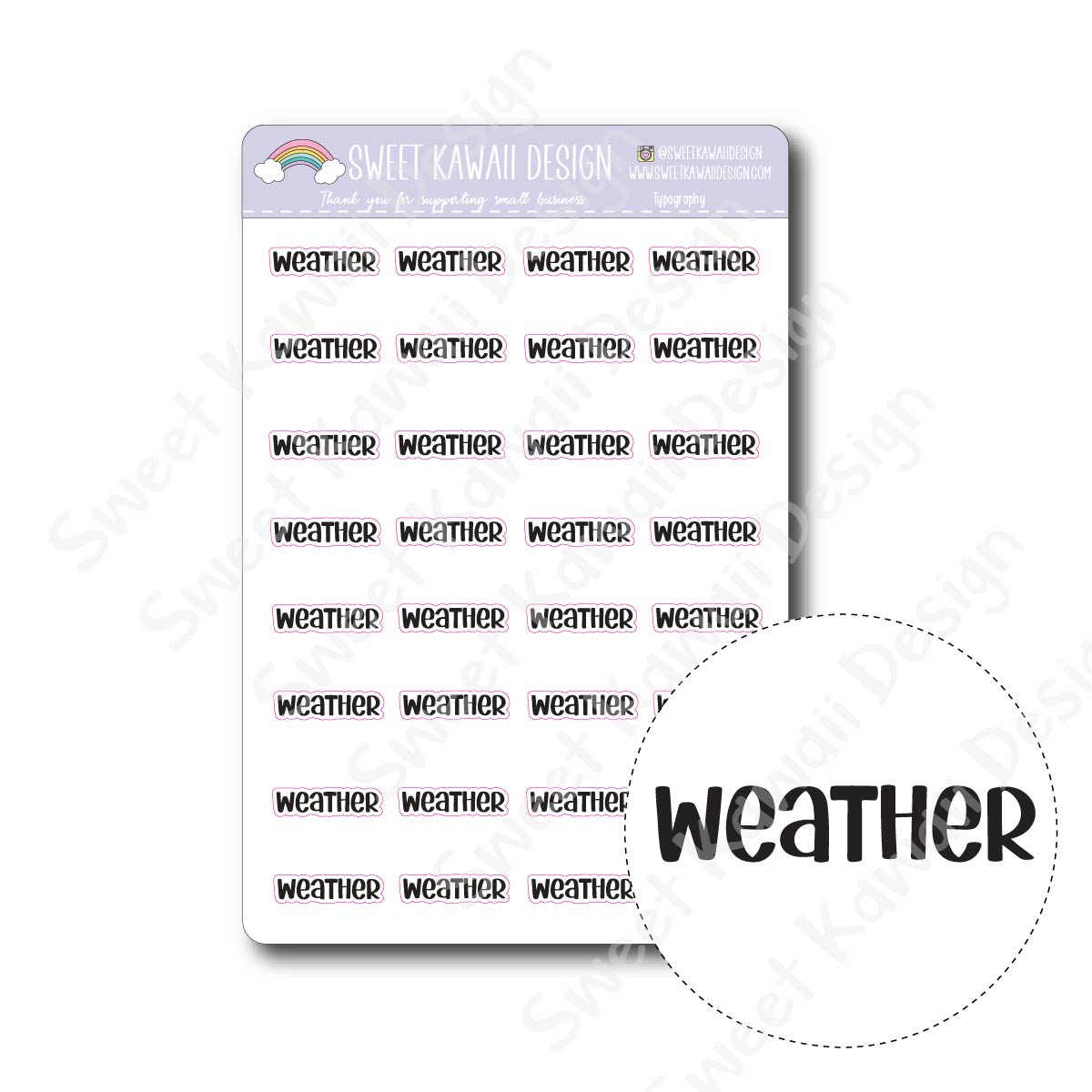 Typography Stickers - Weather