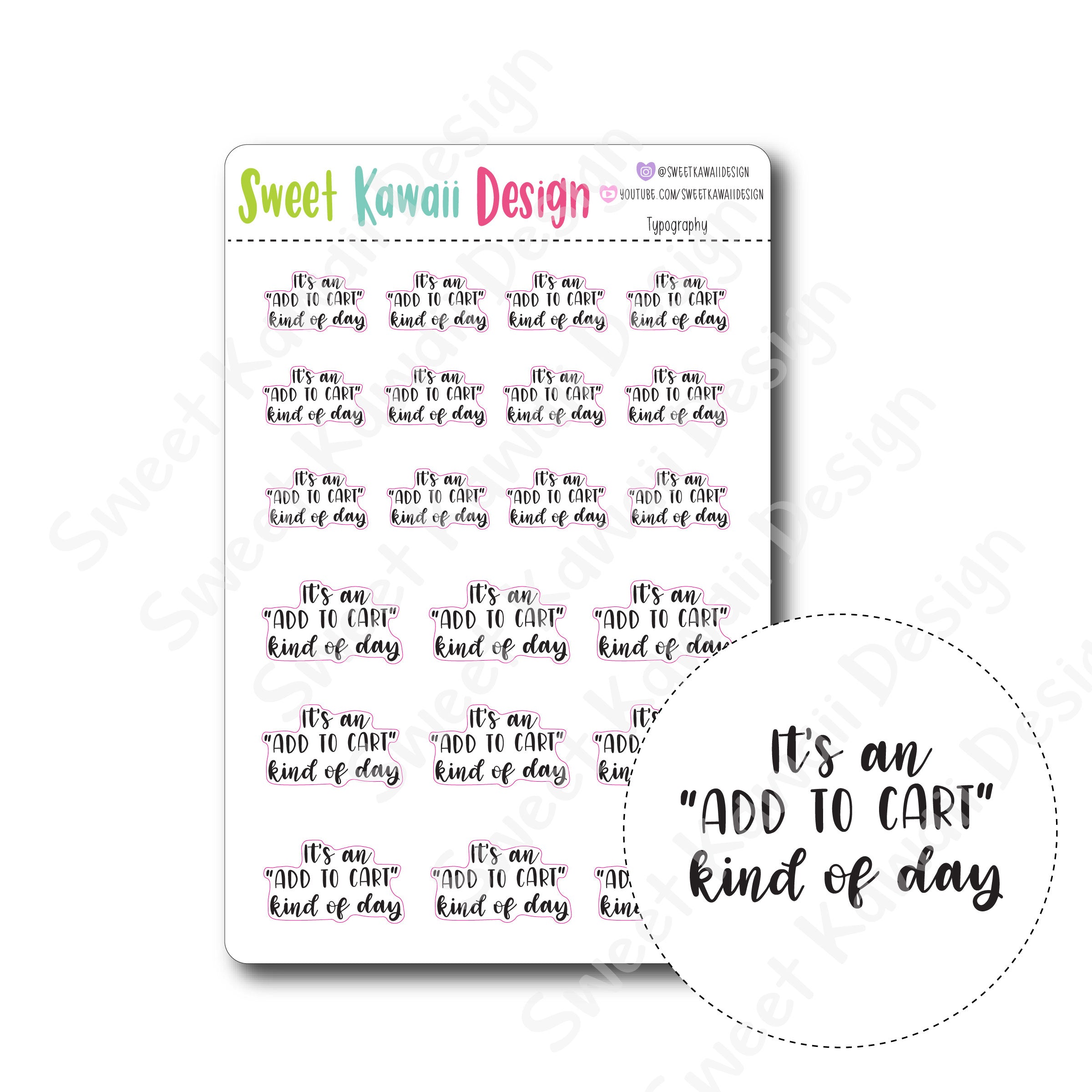 Typography Stickers - Add to Cart