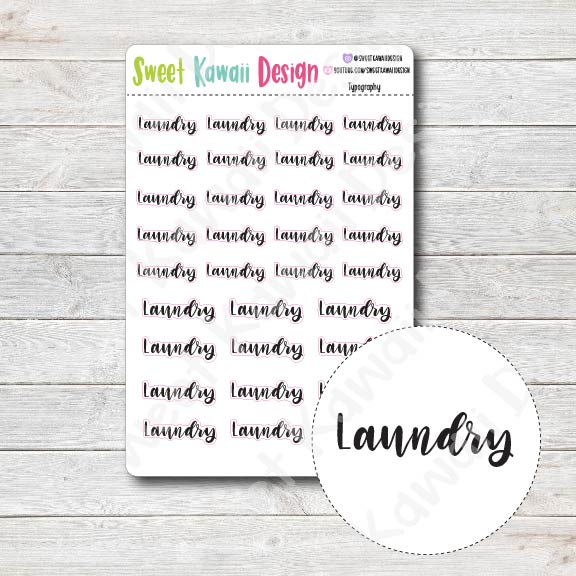 Typography Stickers - Laundry