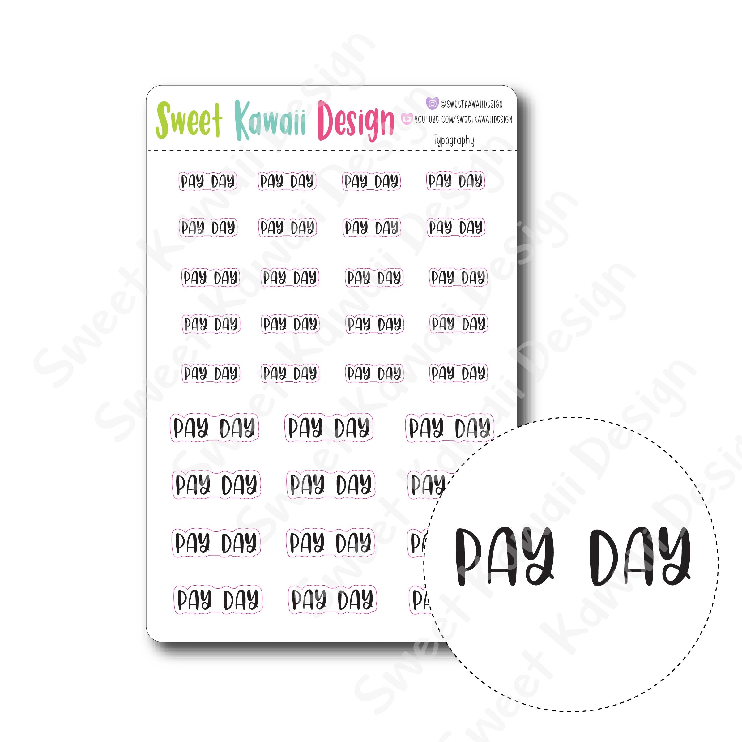 Typography Stickers - Pay Day
