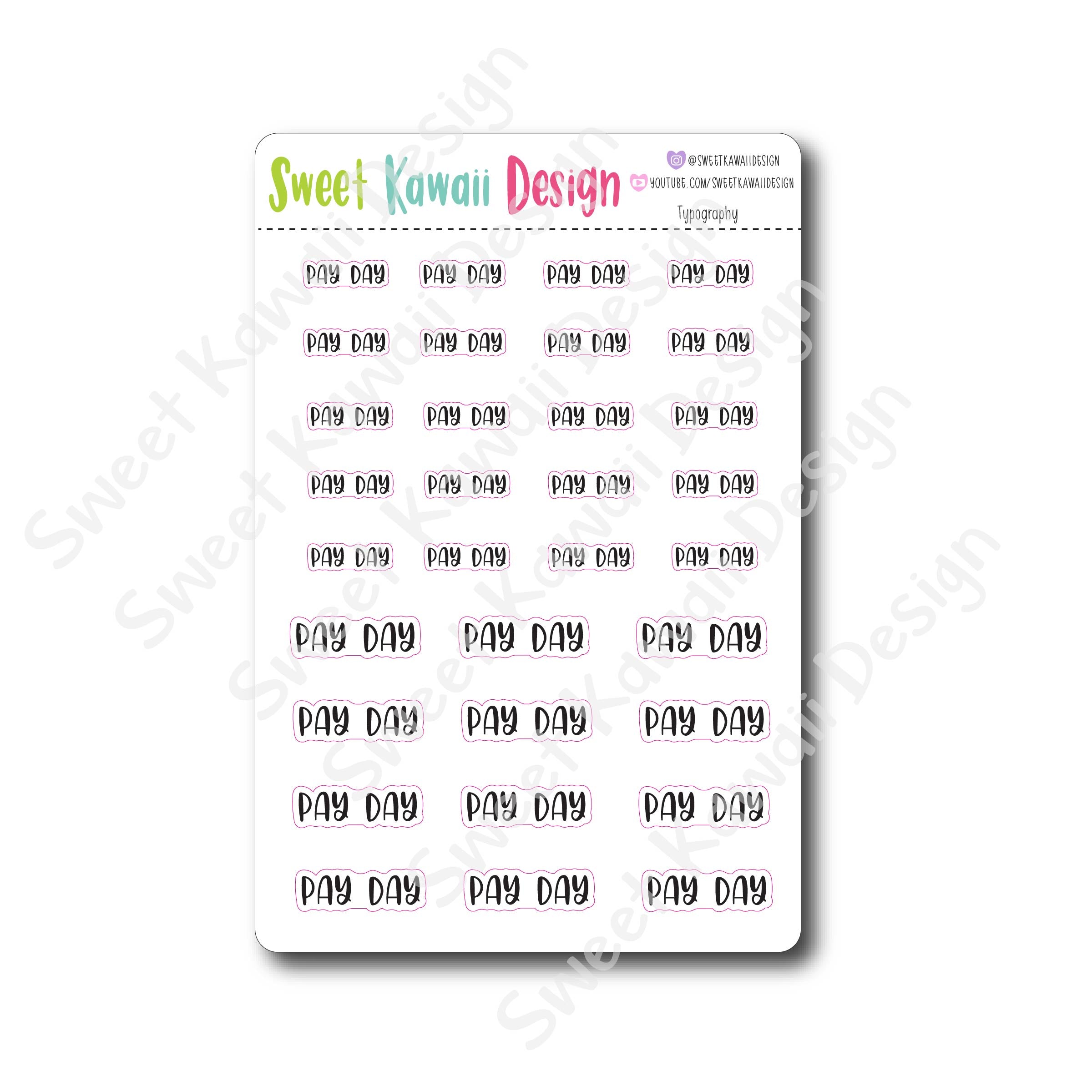 Typography Stickers - Pay Day