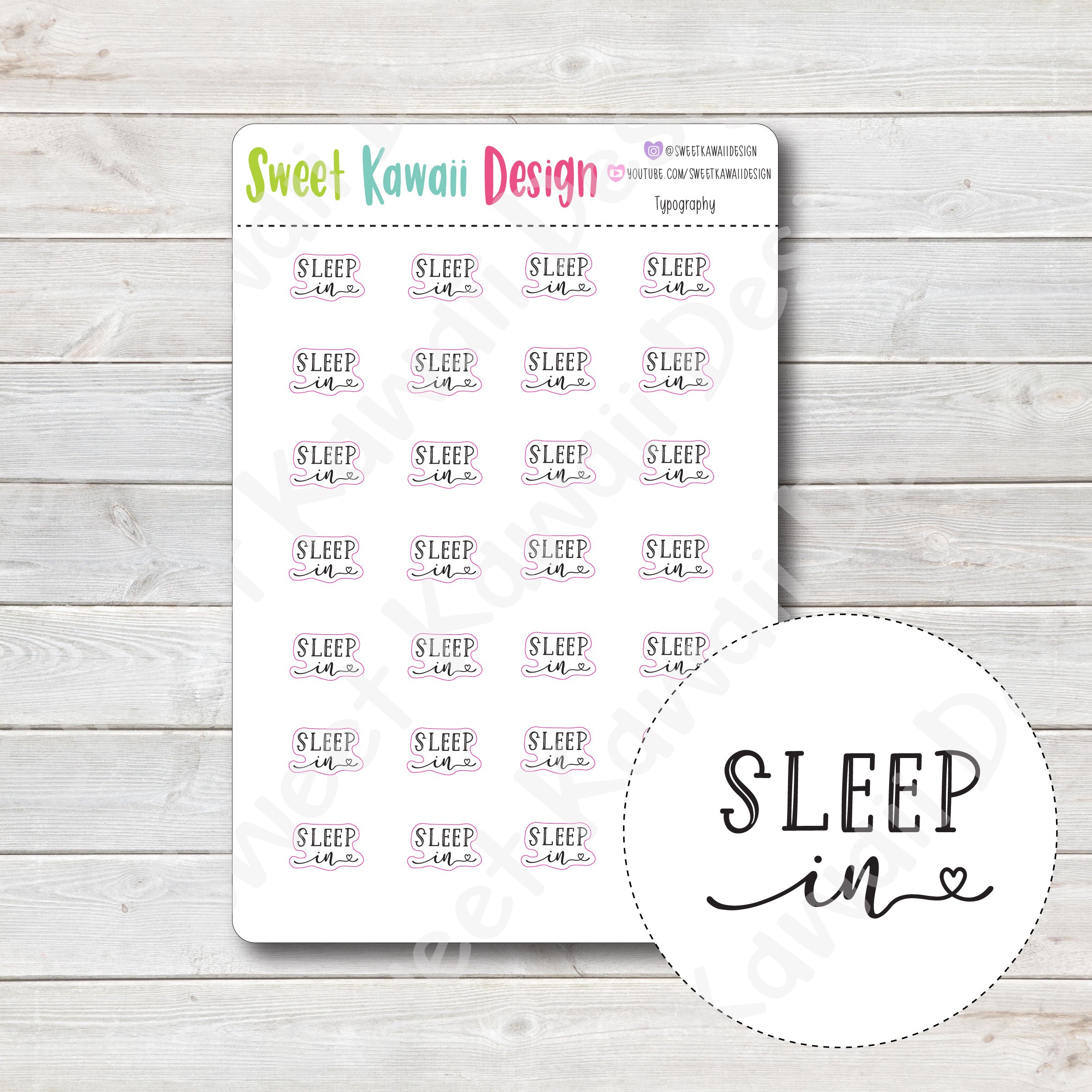 Typography Stickers - Sleep In