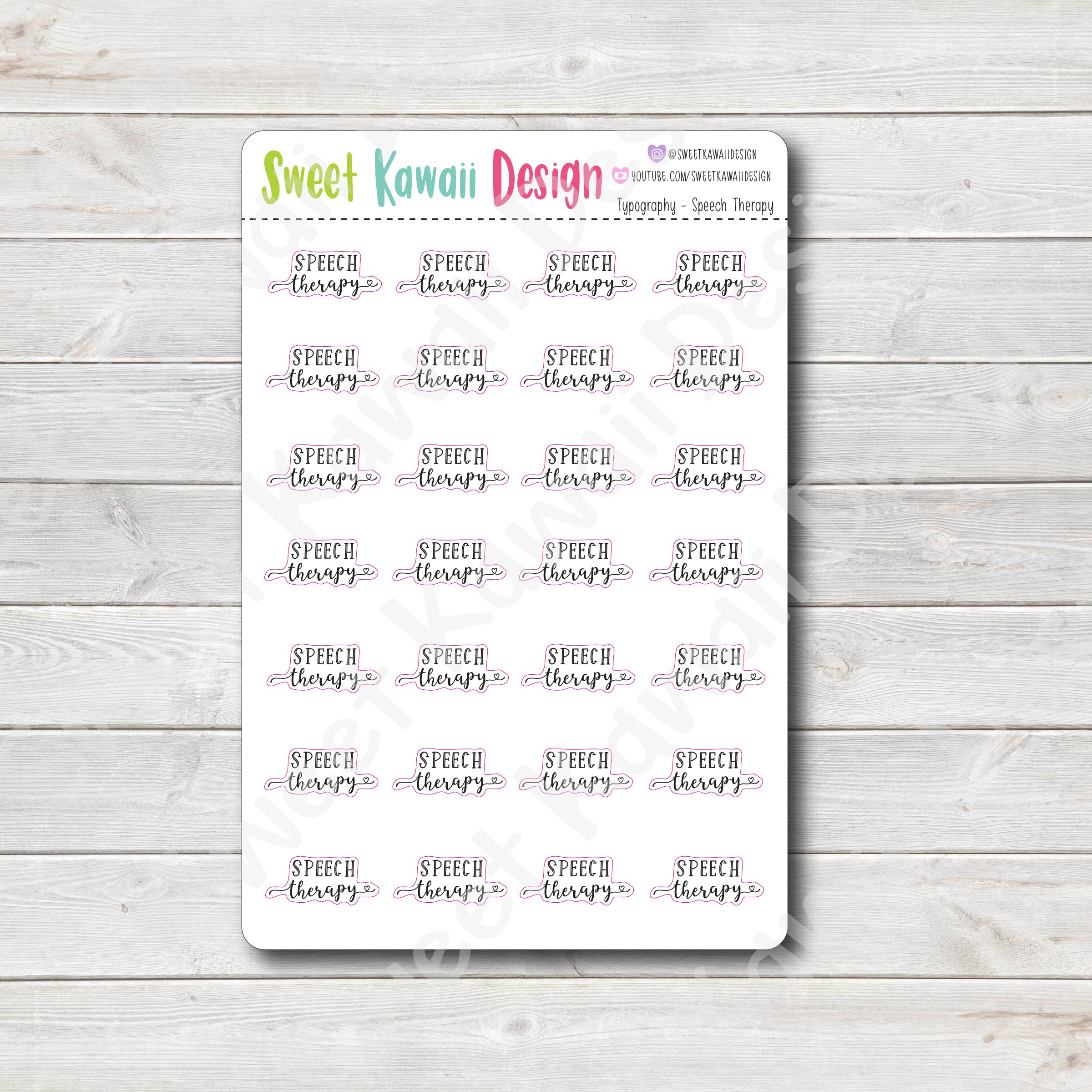 Typography Stickers - Speech Therapy