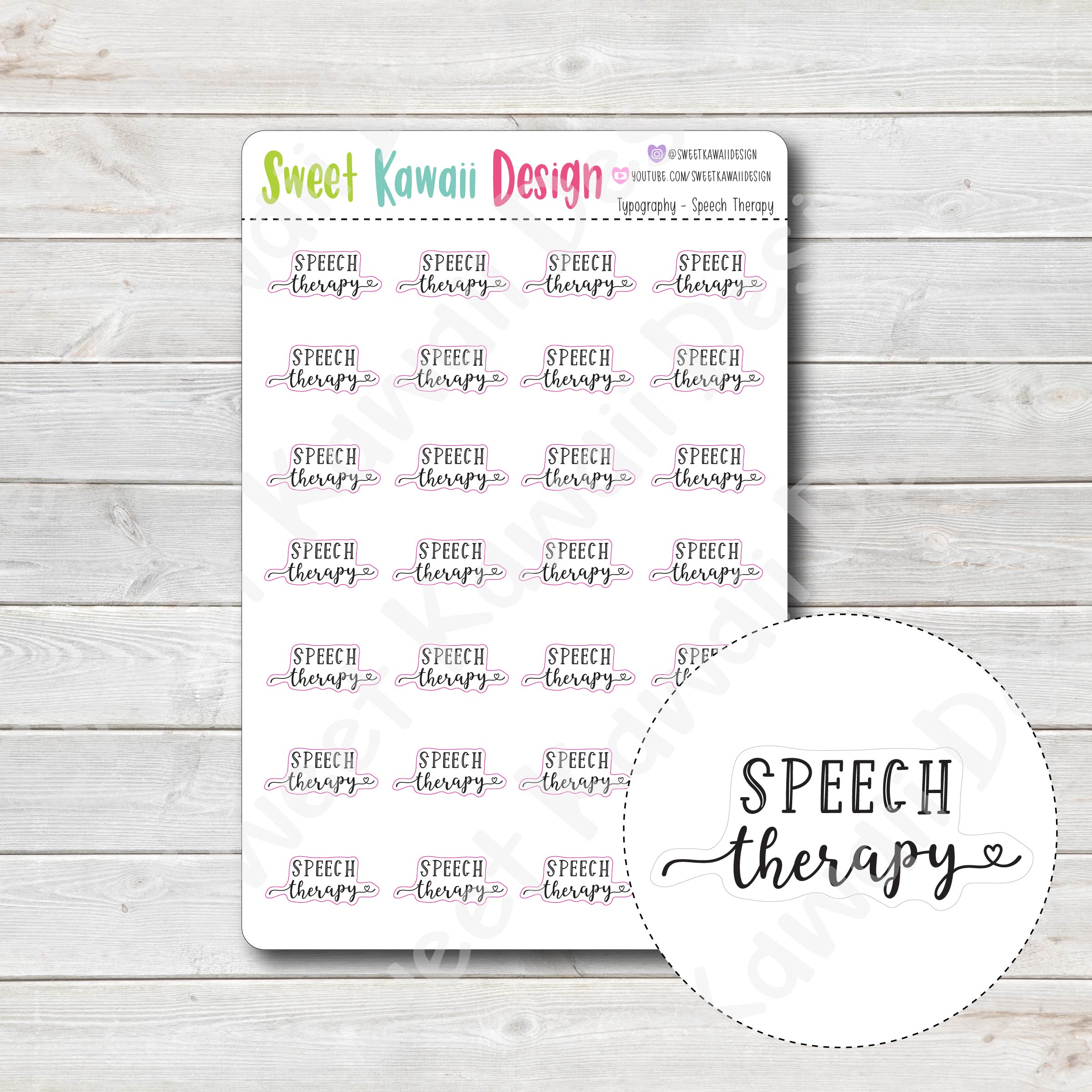 Typography Stickers - Speech Therapy