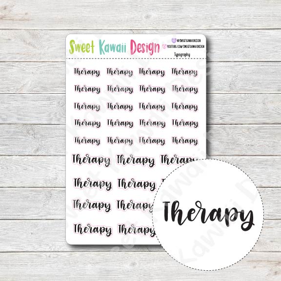 Typography Stickers - Therapy