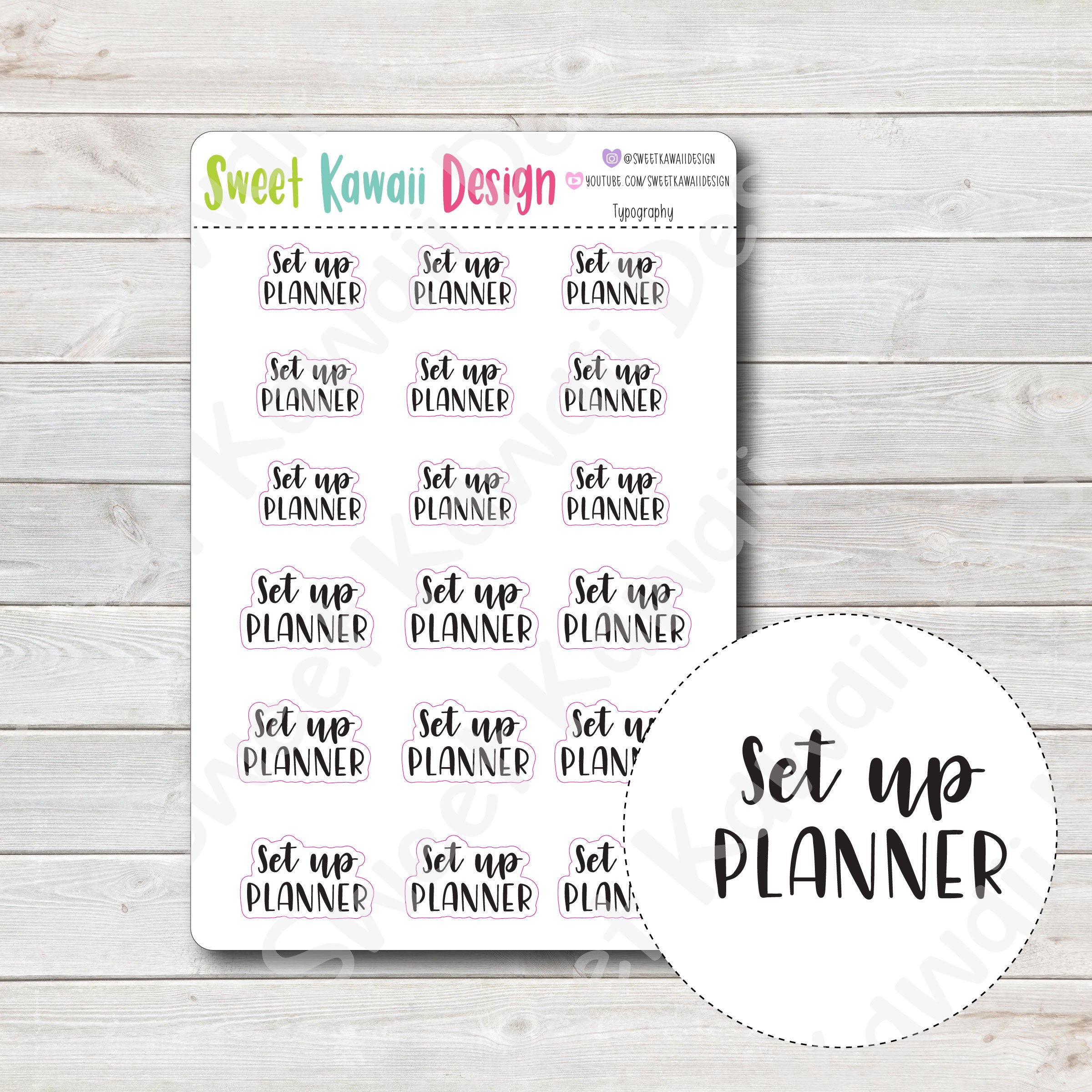 Typography Stickers - Set Up Planner