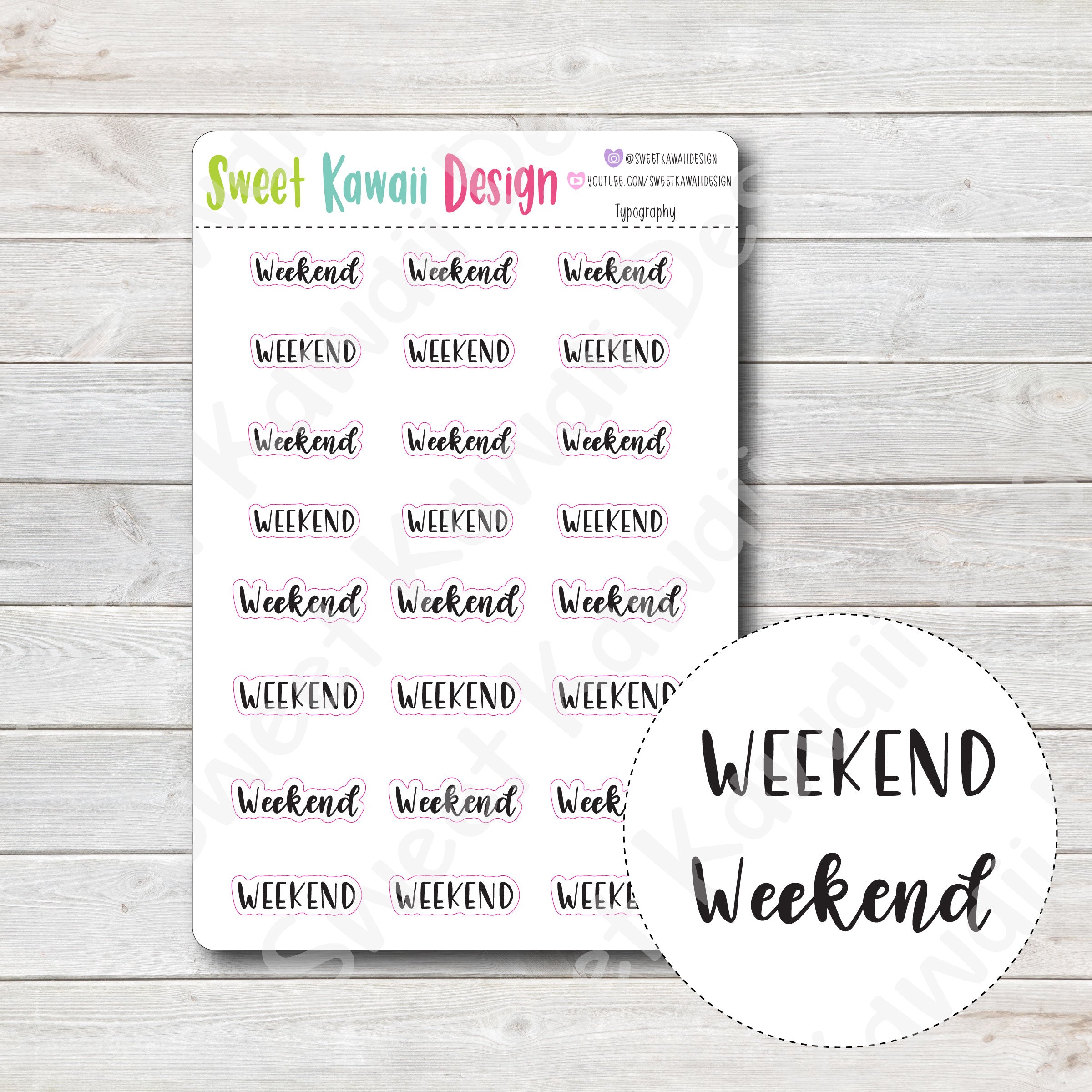 Typography Stickers - Weekend