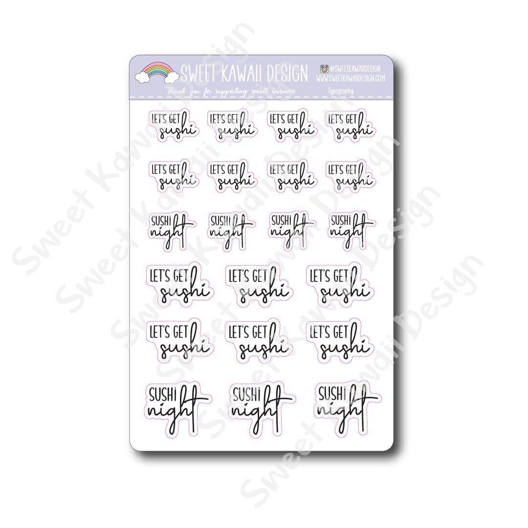Typography Stickers - Sushi