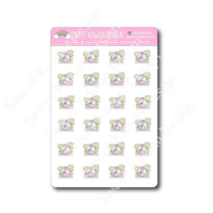 Kawaii Unicorn Stickers - Outdoor Walk