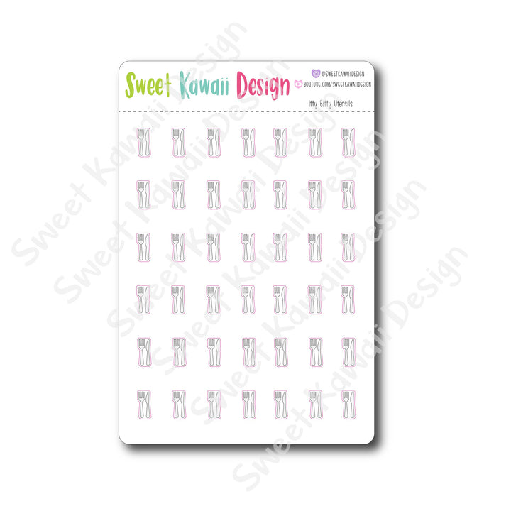 Kawaii Utensil Stickers
