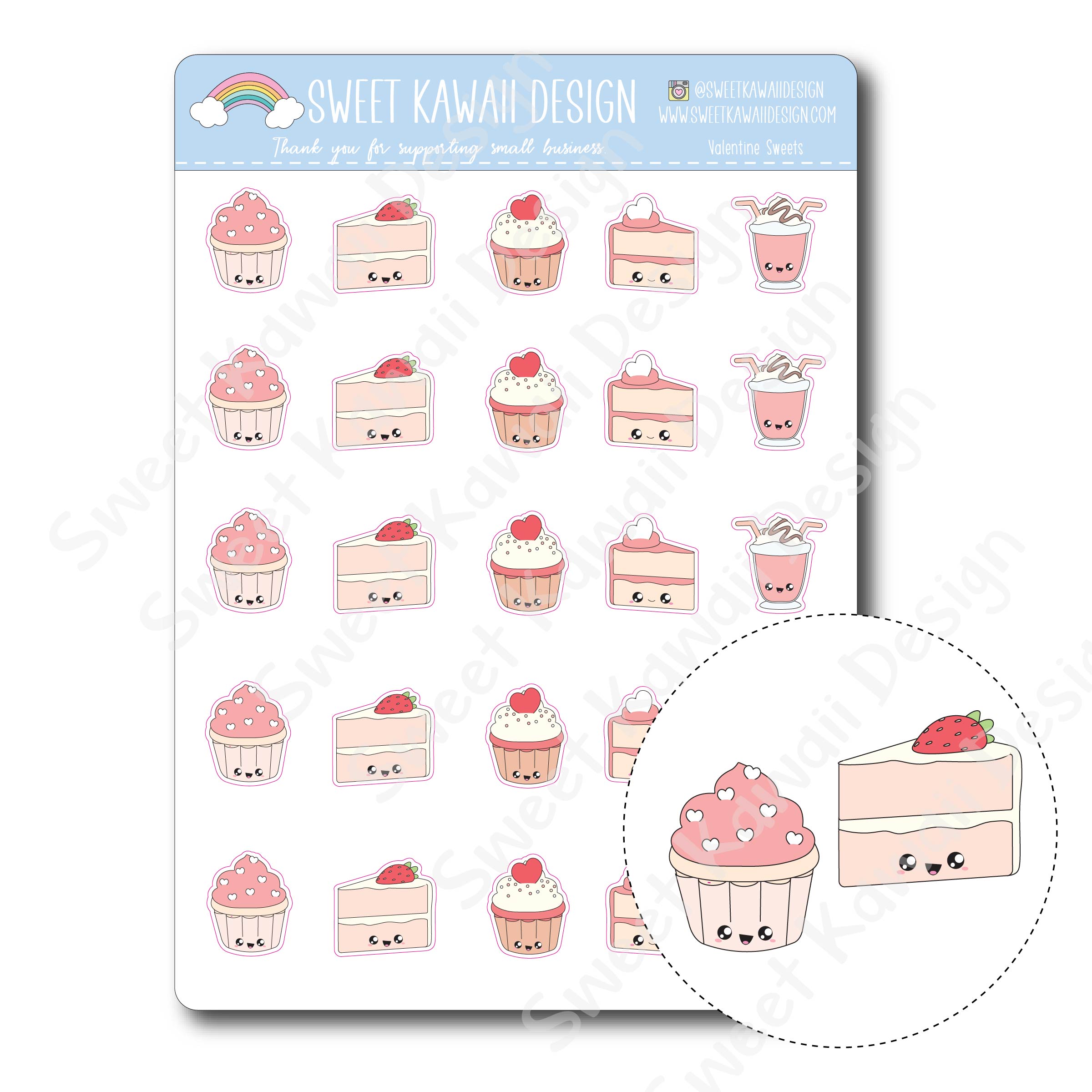 Kawaii Valentine Sweets Stickers