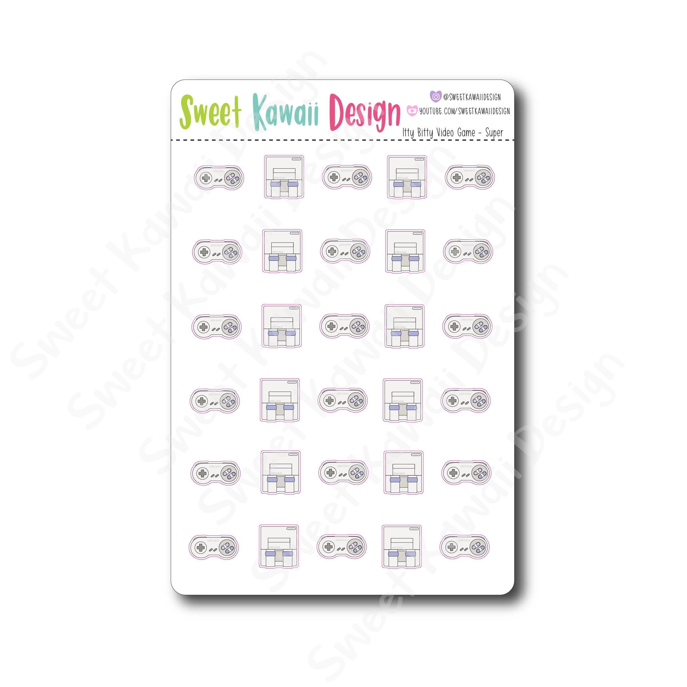 Kawaii Video Game Stickers - Super
