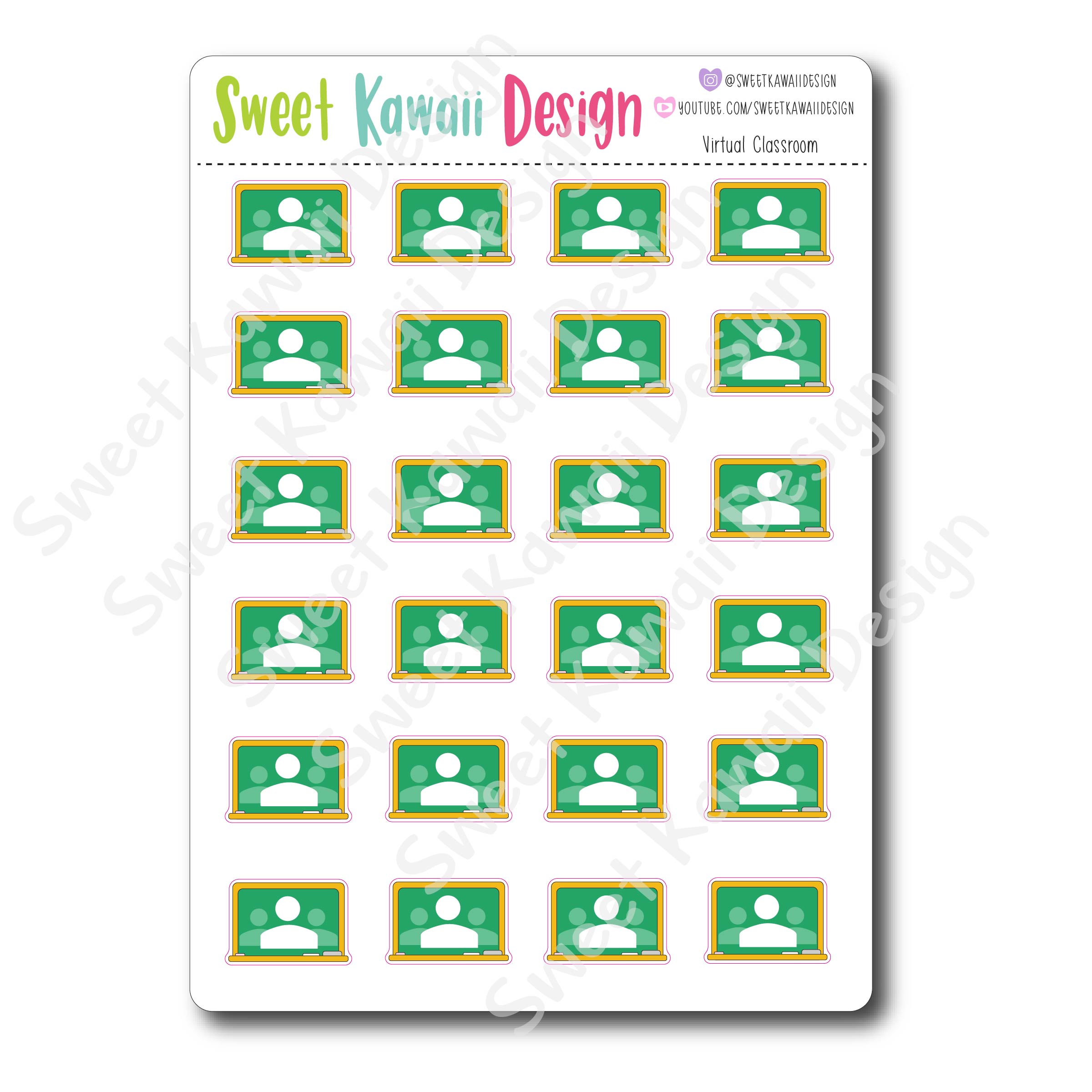 Kawaii Virtual Classroom Stickers