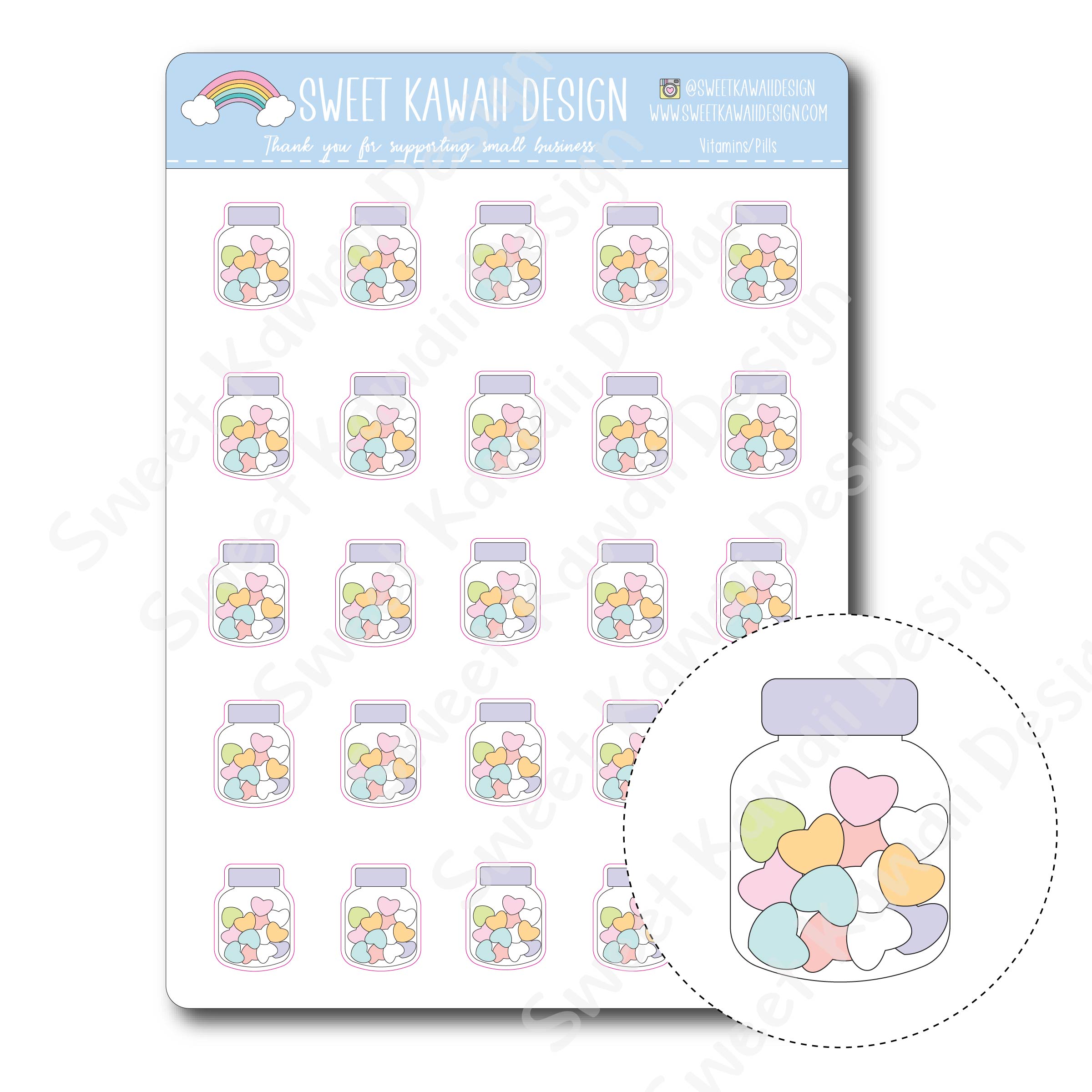 Kawaii Vitamin/Pill Stickers
