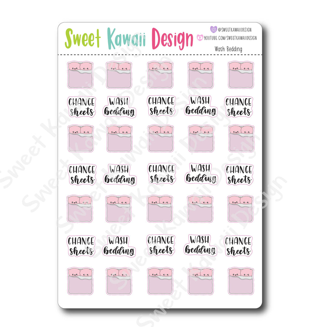 Kawaii Wash Bedding Stickers