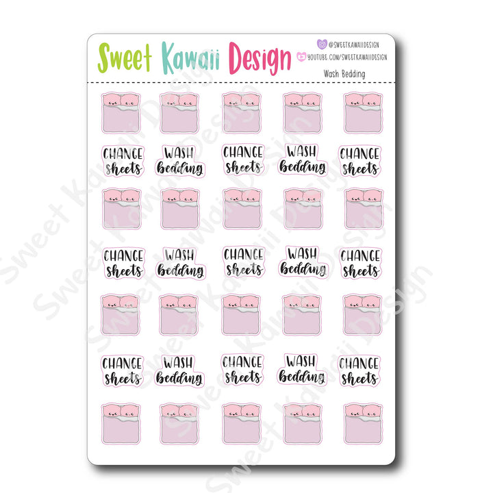Kawaii Wash Bedding Stickers