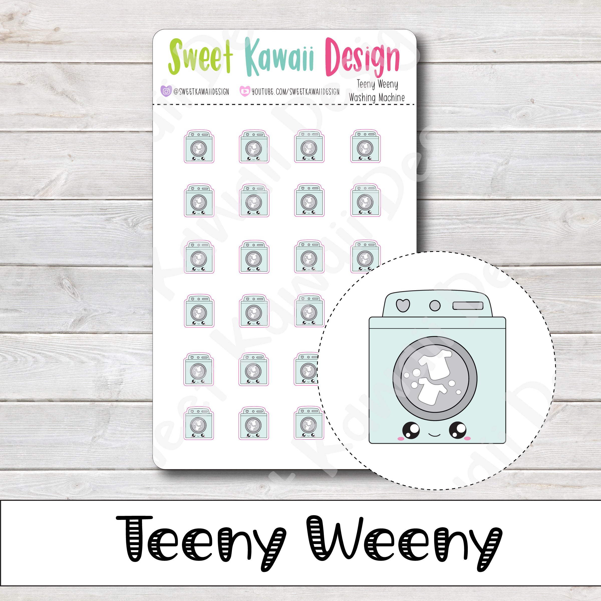 Teeny Weeny Washing Machine Stickers