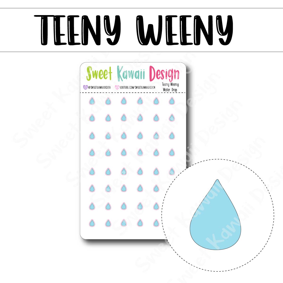 Teeny Weeny Water Drop Stickers