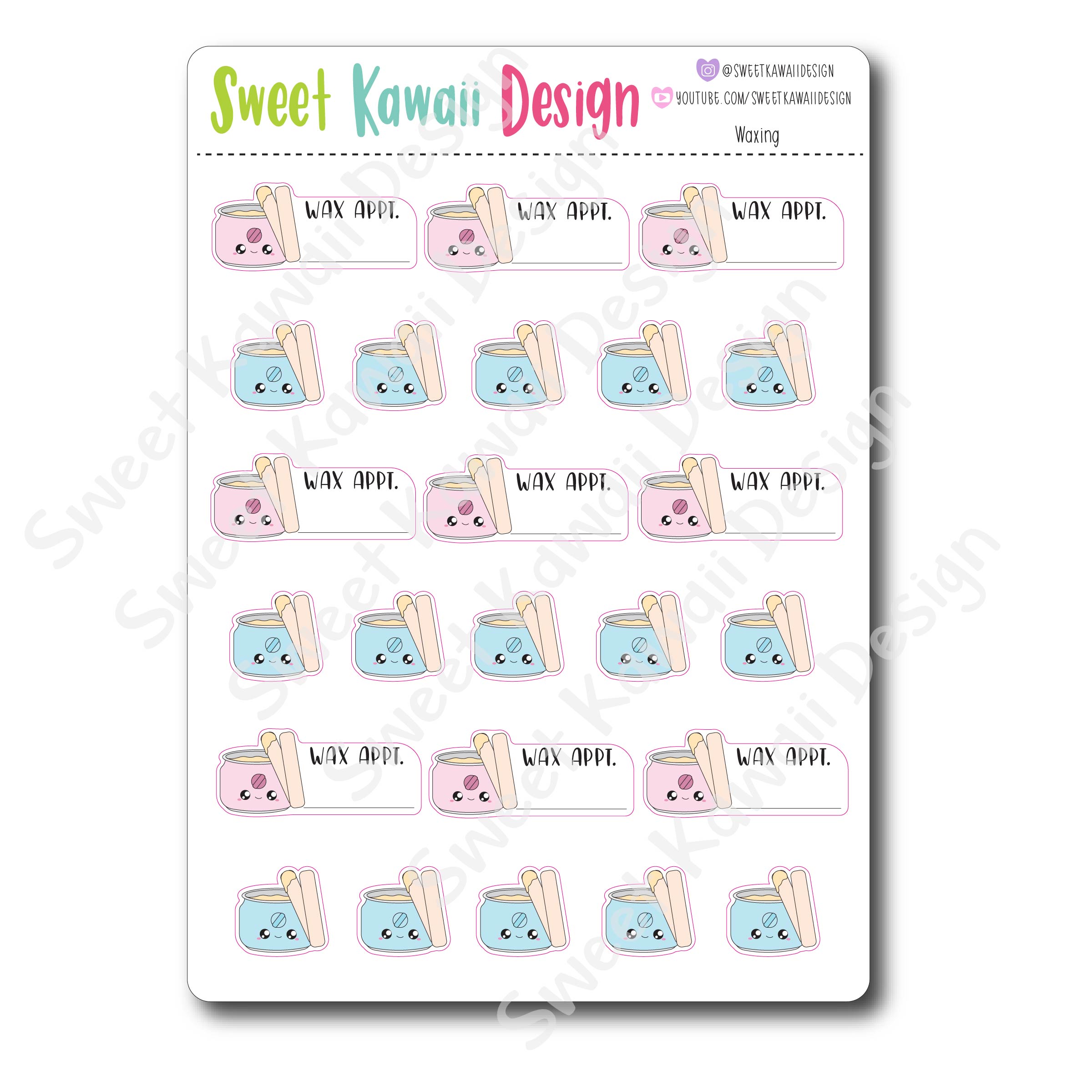 Kawaii Waxing Stickers