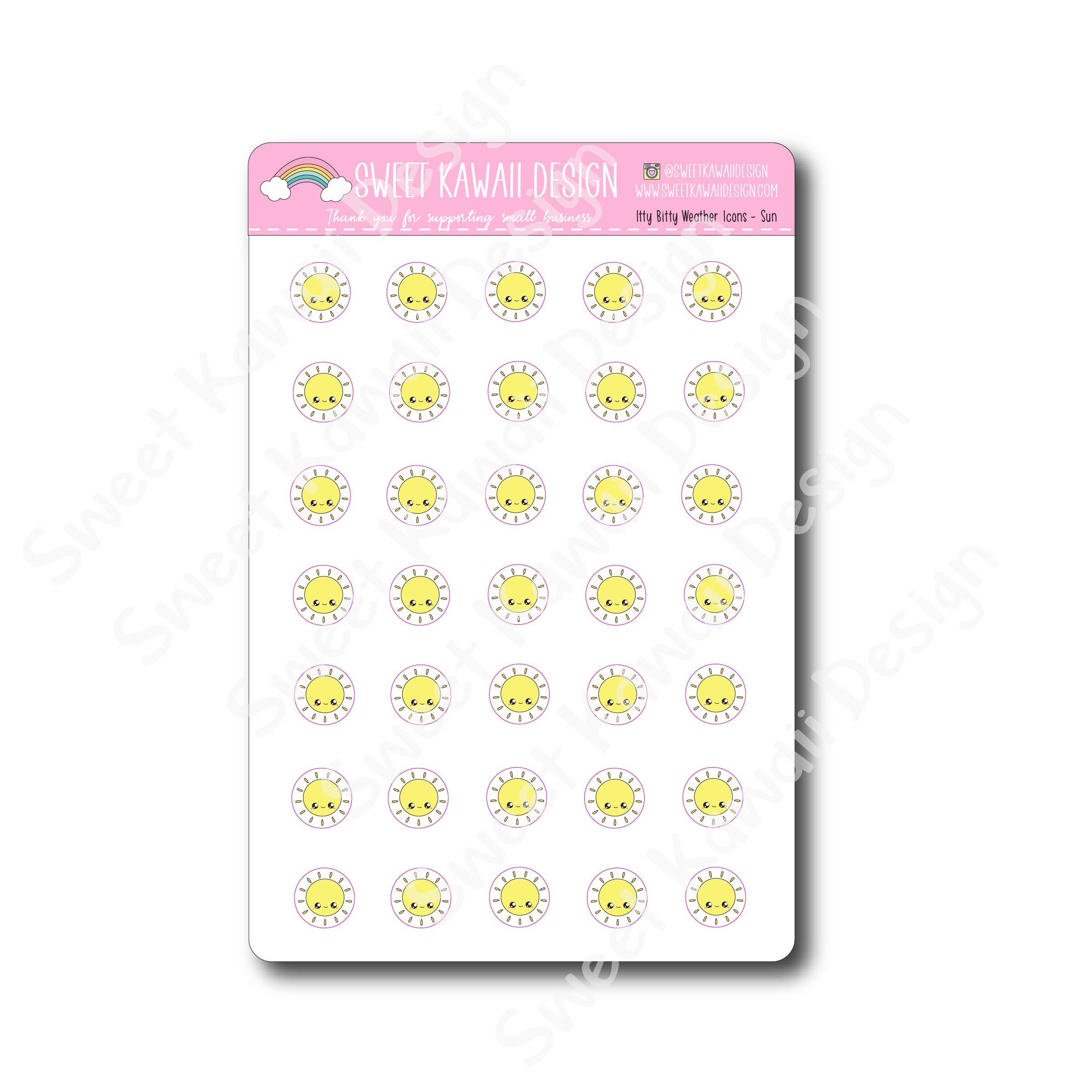 Kawaii Weather Stickers - Choose your sheet!