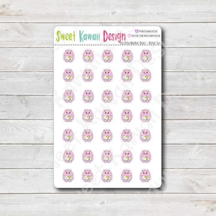 Kawaii Weather Bear Stickers - Choose your sheet!