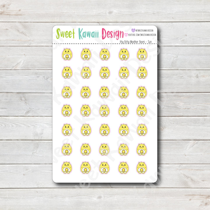 Kawaii Weather Bear Stickers - Choose your sheet!