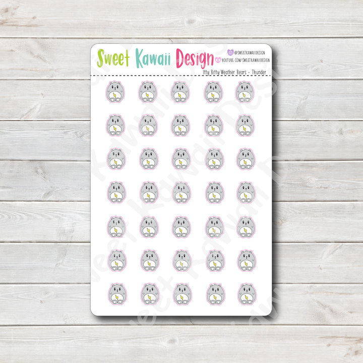 Kawaii Weather Bear Stickers - Choose your sheet!