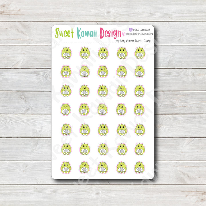 Kawaii Weather Bear Stickers - Choose your sheet!