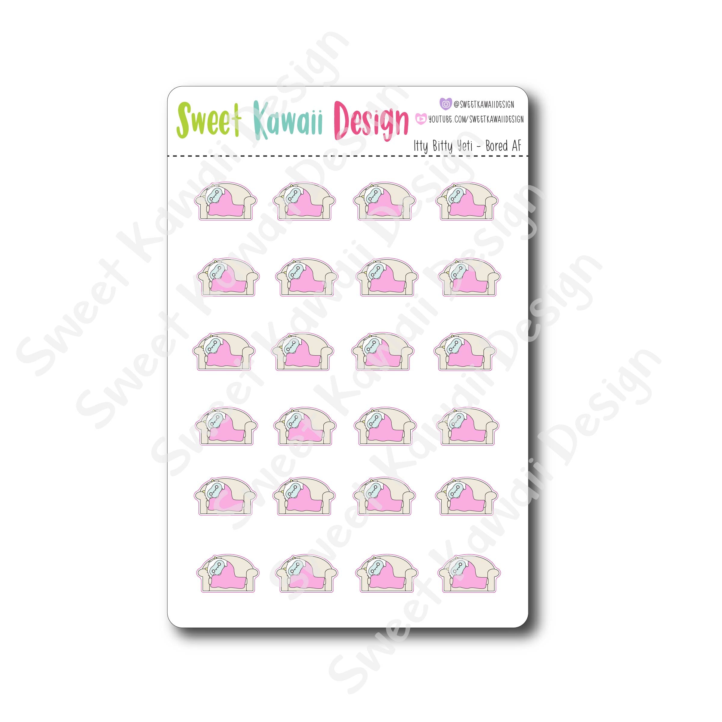 Kawaii Yeti (Frank) Stickers - Bored AF