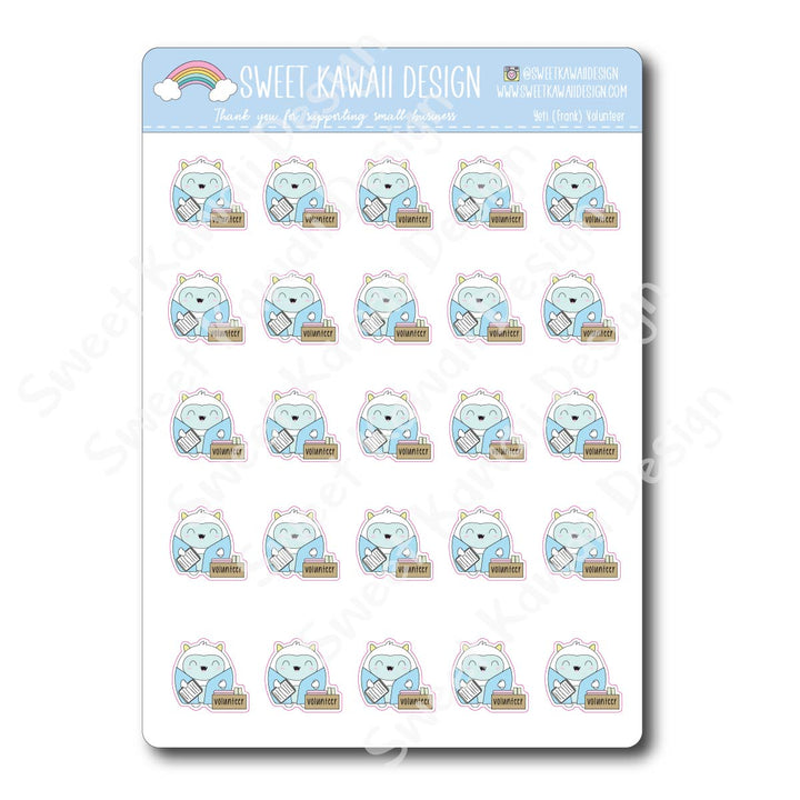Kawaii Yeti (Frank) Stickers - Volunteer
