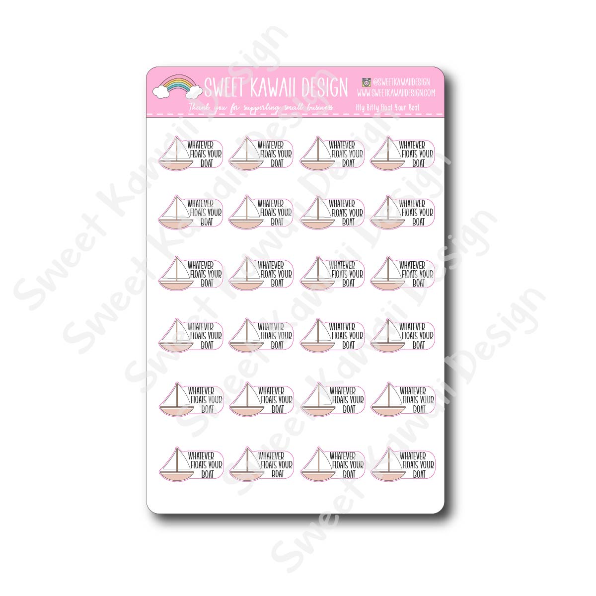 Kawaii Float Your Boat Stickers
