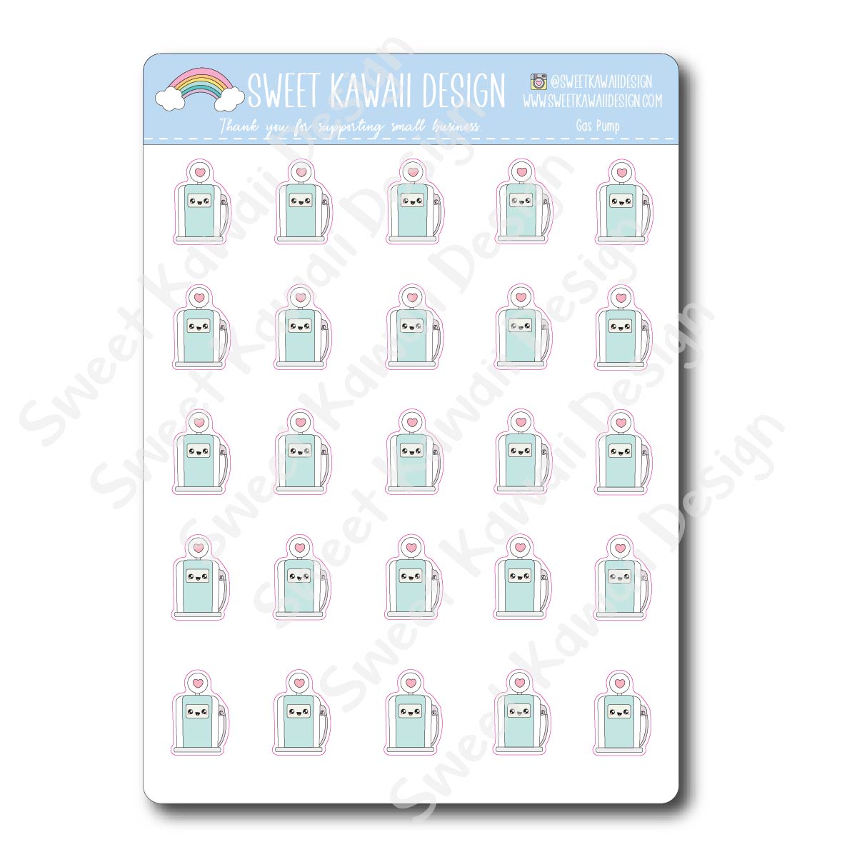 Kawaii Gas Pump Stickers