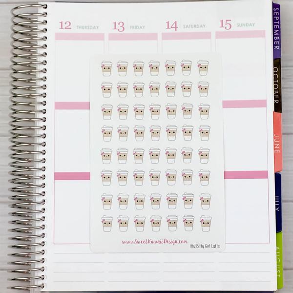 Kawaii Girl Latte Stickers