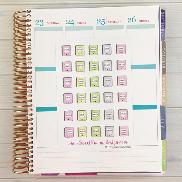 Kawaii Homework Stickers - Pastel