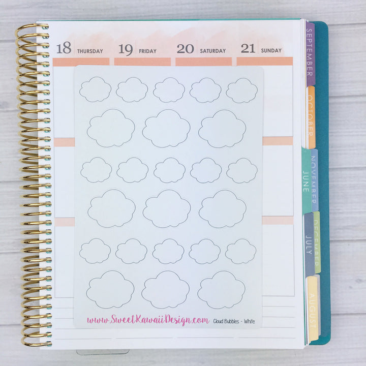 Kawaii Cloud Bubbles Stickers