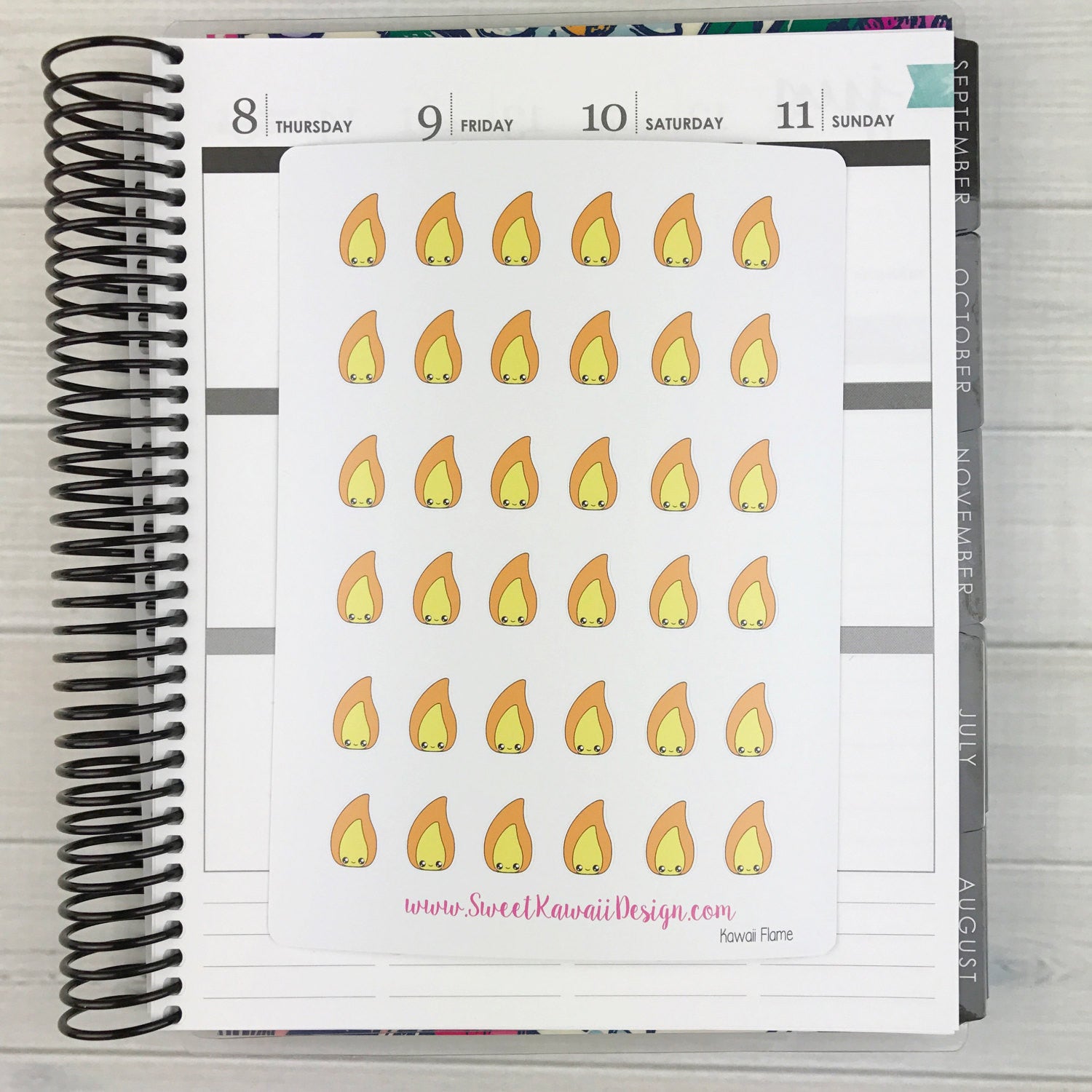 Kawaii Flame Stickers