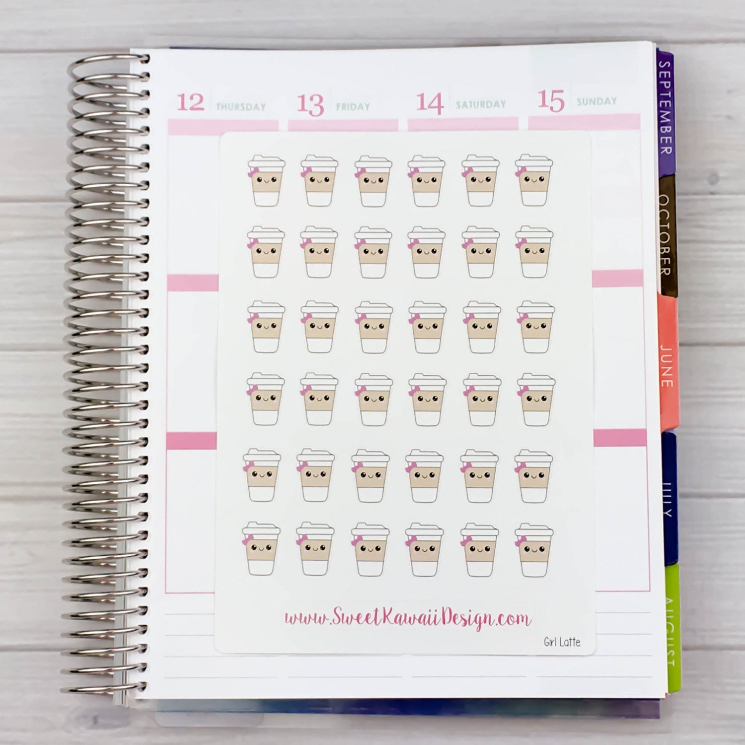 Kawaii Girl Latte Stickers