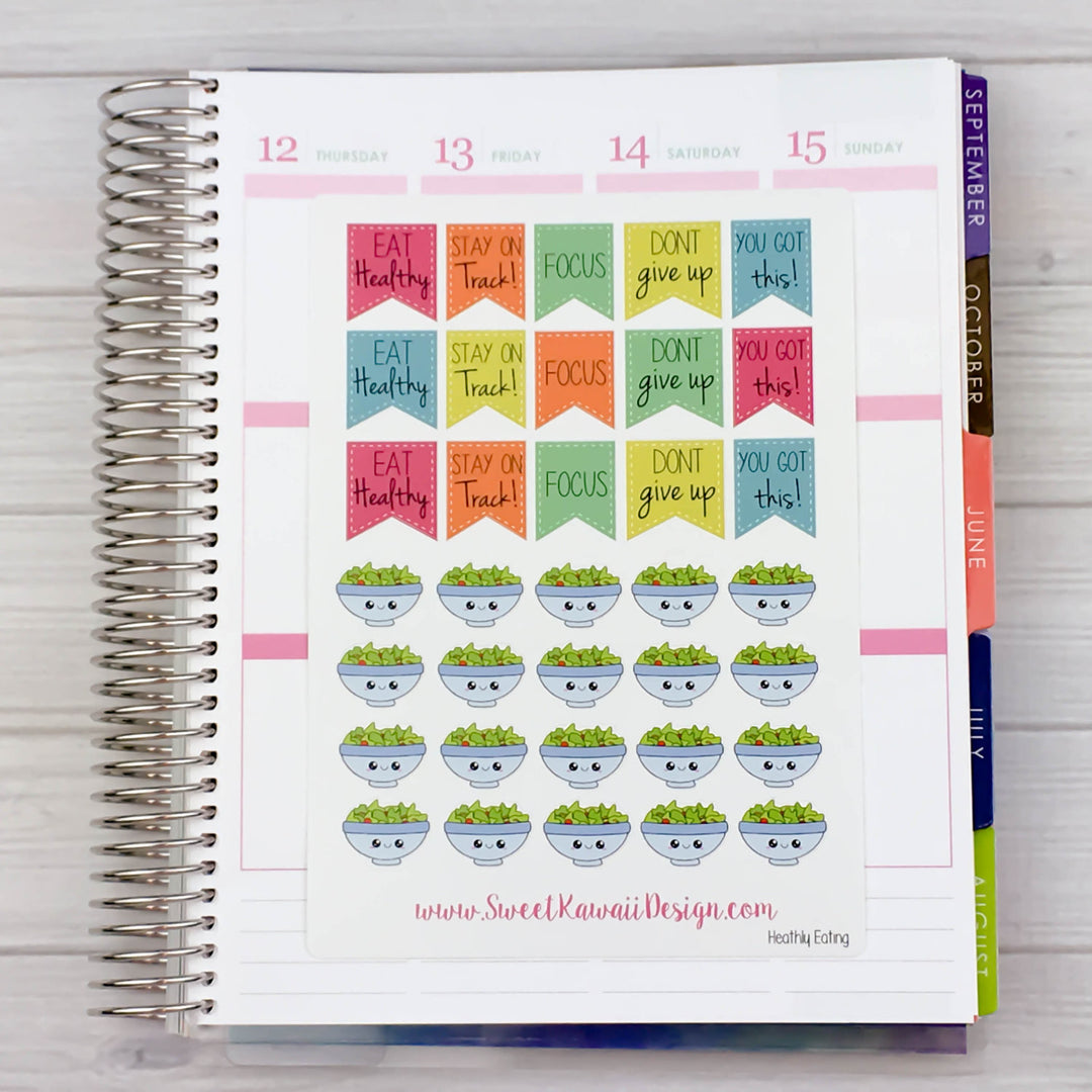 Kawaii Healthy Eating/Motivation Stickers