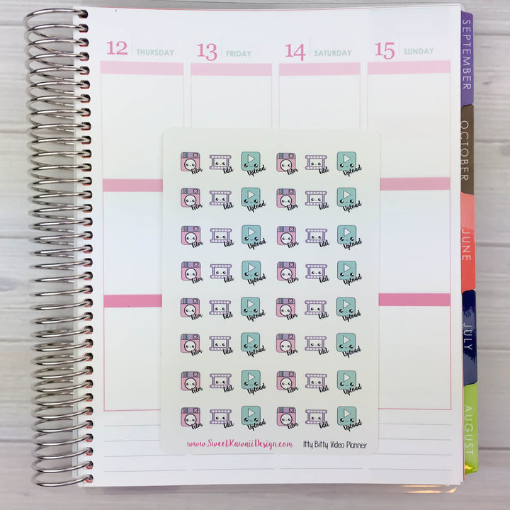 Itty Bitty Kawaii Video Planner Stickers